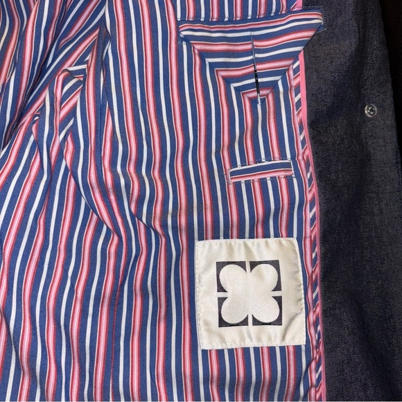 Liz Claiborne Denim Blazer with Red and Blue Striped Lining - Picture 4 of 9
